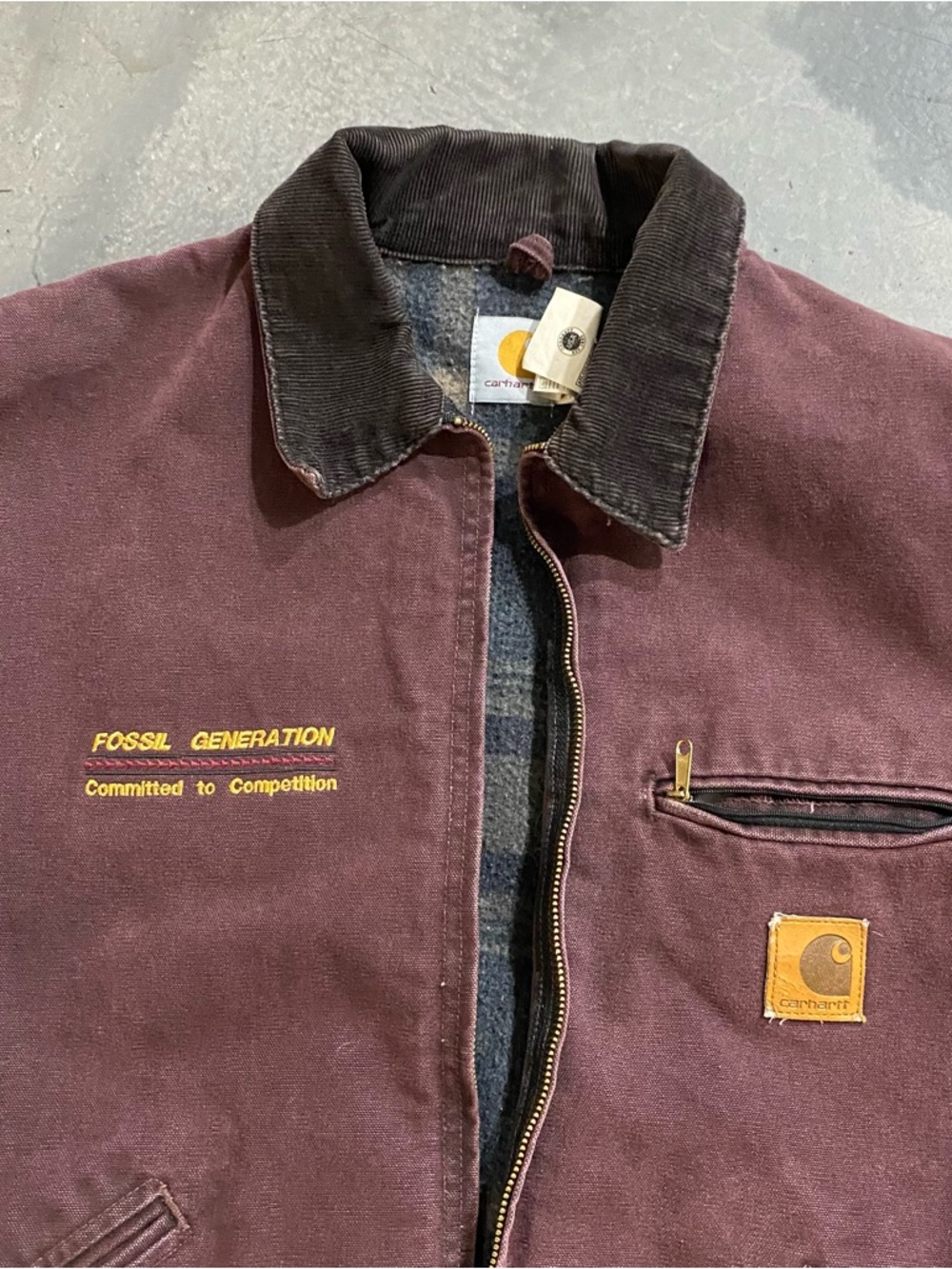 Carhartt Detroit Jacket Burgundy Boxy Sz XXL ( Like Sz XL) Mens - Picture 5 of 9